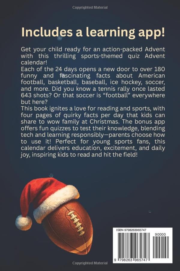 Useless Facts Sports Trivia Advent Calendar - 24 Days with 180+ Funny, Interesting and Fascinating Facts about American Football, Basketball, Baseball, Ice Hockey, Soccer and more! (Book + App)