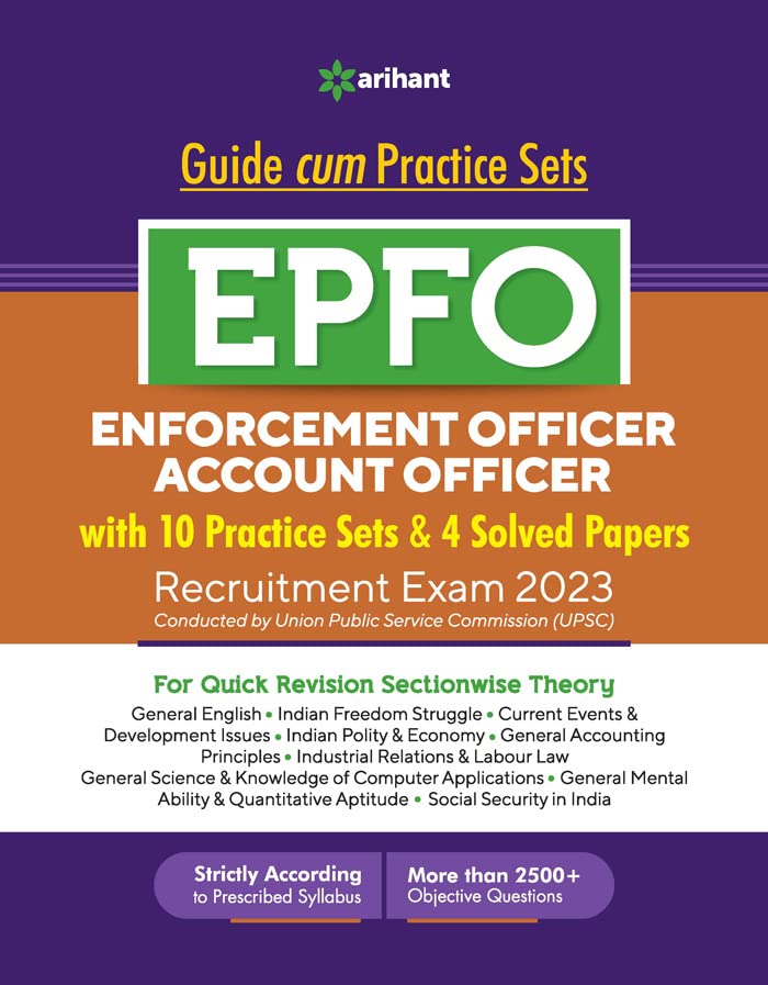 EPFO (Enforcement Offier) Account Officer 2023 Exam Guide book cover