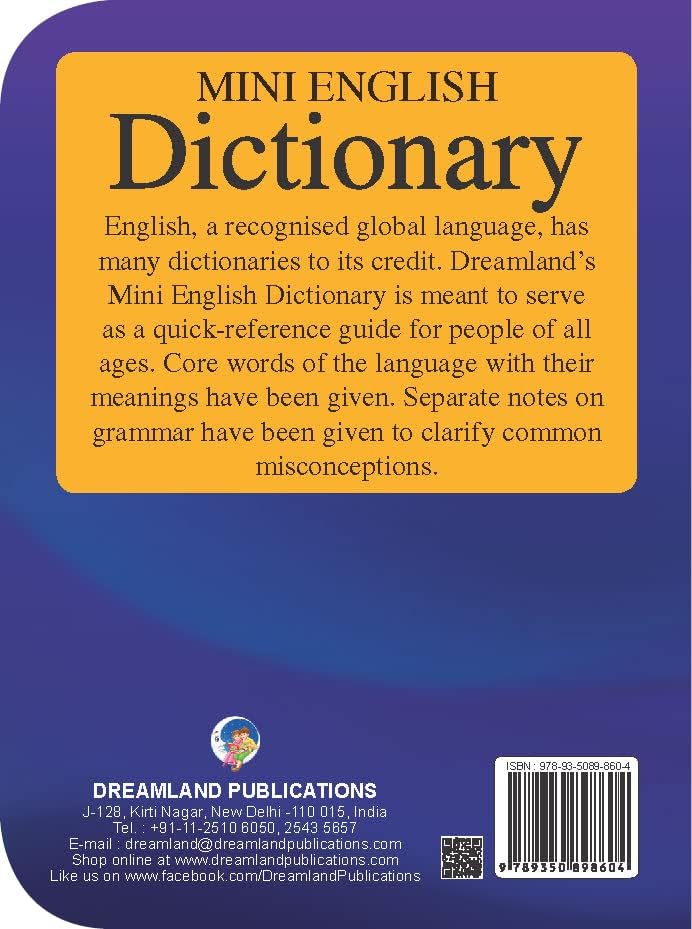 English Dictionary for Kids & Students | Mini Compact Edition | 768 Pages | Improves Vocabulary & Language Skills