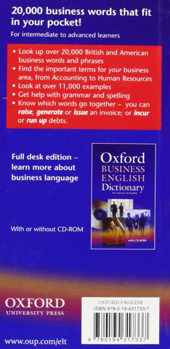 OXFORD LEARNER'S POCKET DICTIONARY OF BUSINESS ENGLISH: Essential business vocabulary in your pocket