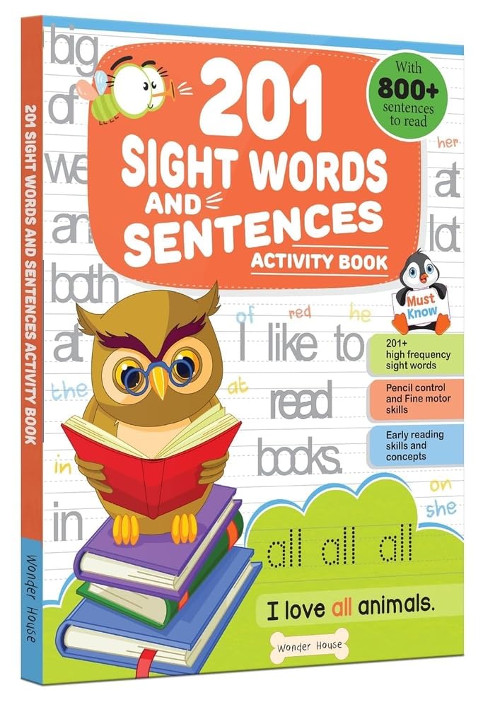 201 Sight Words And Sentence (With 800+ Sentences To Read): Activity Book For Children book cover