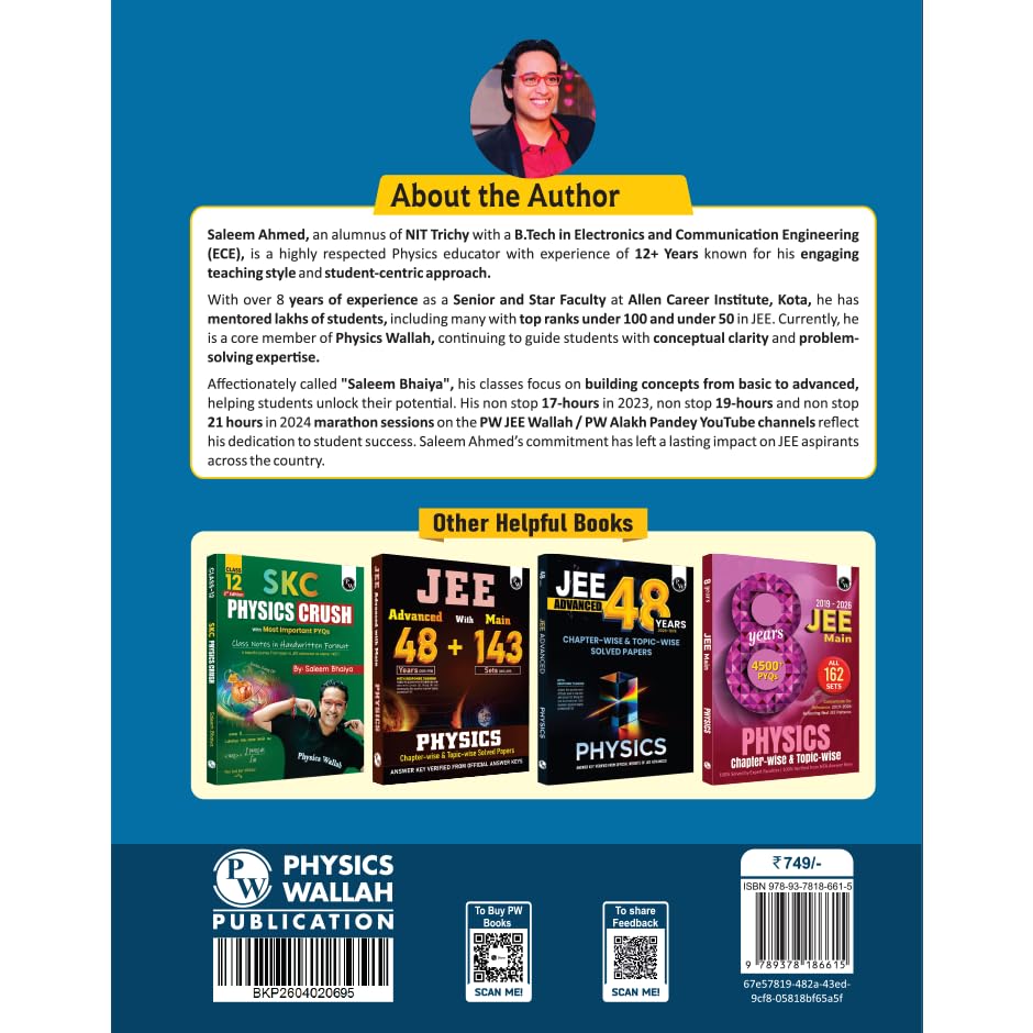 PW SKC Physics Crush Class 11 Handwritten Format Notes By Saleem Sir For JEE and NEET Exams (Hinglish Edition) | Most Important PYQs | From Basic to JEE Advanced via JEE/ NEET