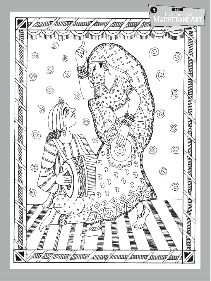 Madhubani Art (Set of 4 Books) | Traditional Indian Folk Art Coloring