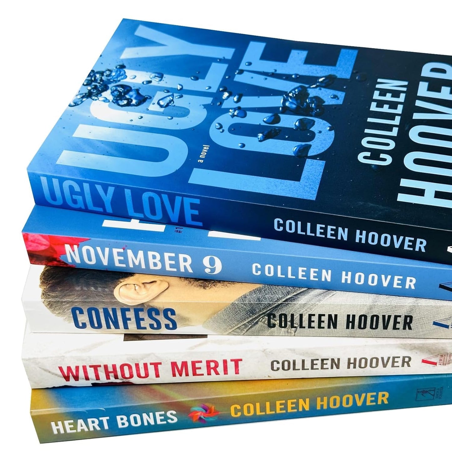 Colleen Hoover 5-Book Collection Set – Ugly Love, November 9, Confess, Without Merit & Heart Bones