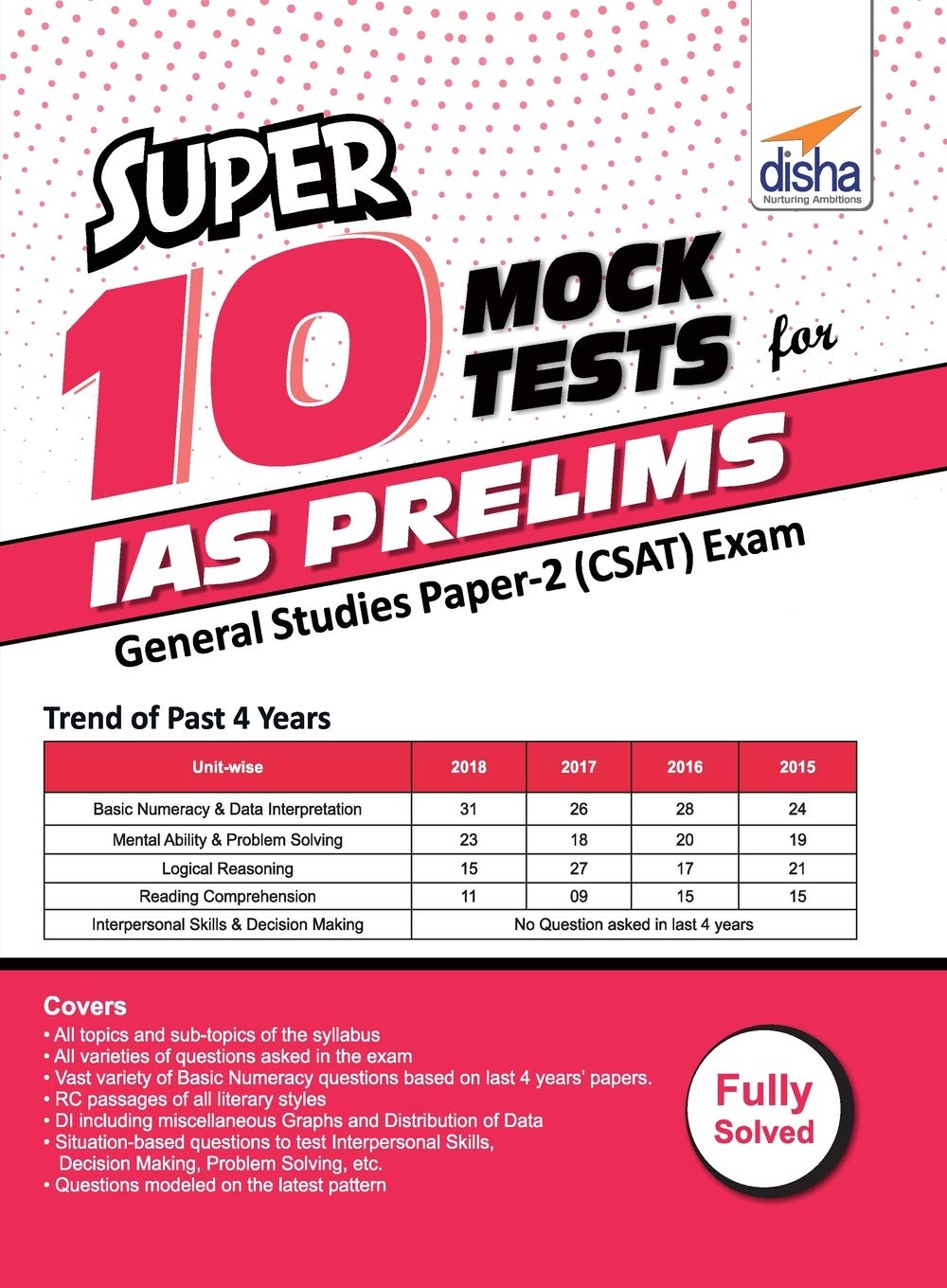 Super 10 Mock Tests for IAS Prelims General Studies Paper 2 (CSAT) Exam book cover