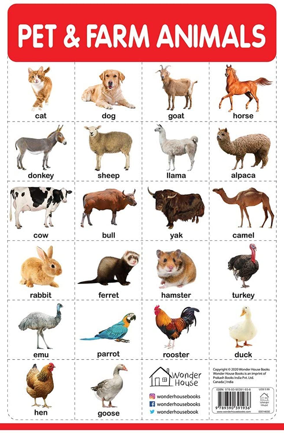 Pet And Farm Animals - My First Early Learning Wall Chart: For Preschool, Kindergarten, Nursery And book cover