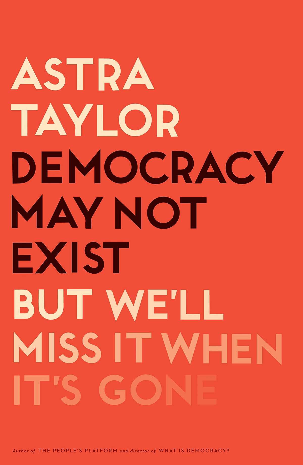 Democracy May Not Exist, But Well Miss It When Its Gone book cover