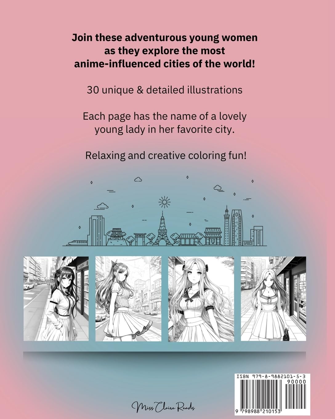 Anime Art In The City Anime Coloring Book: 30 high-quality attractive designs - Cities highlighted from all over the world - For anime lovers of all ages