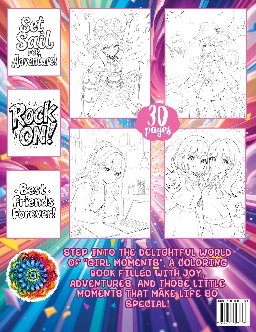 Girl Moments Coloring Book: Anime-Inspired Cozy Adventures for Teens and Adults - Relaxing Daily Activities, Self-Care Scenes, and Cute Characters to Color