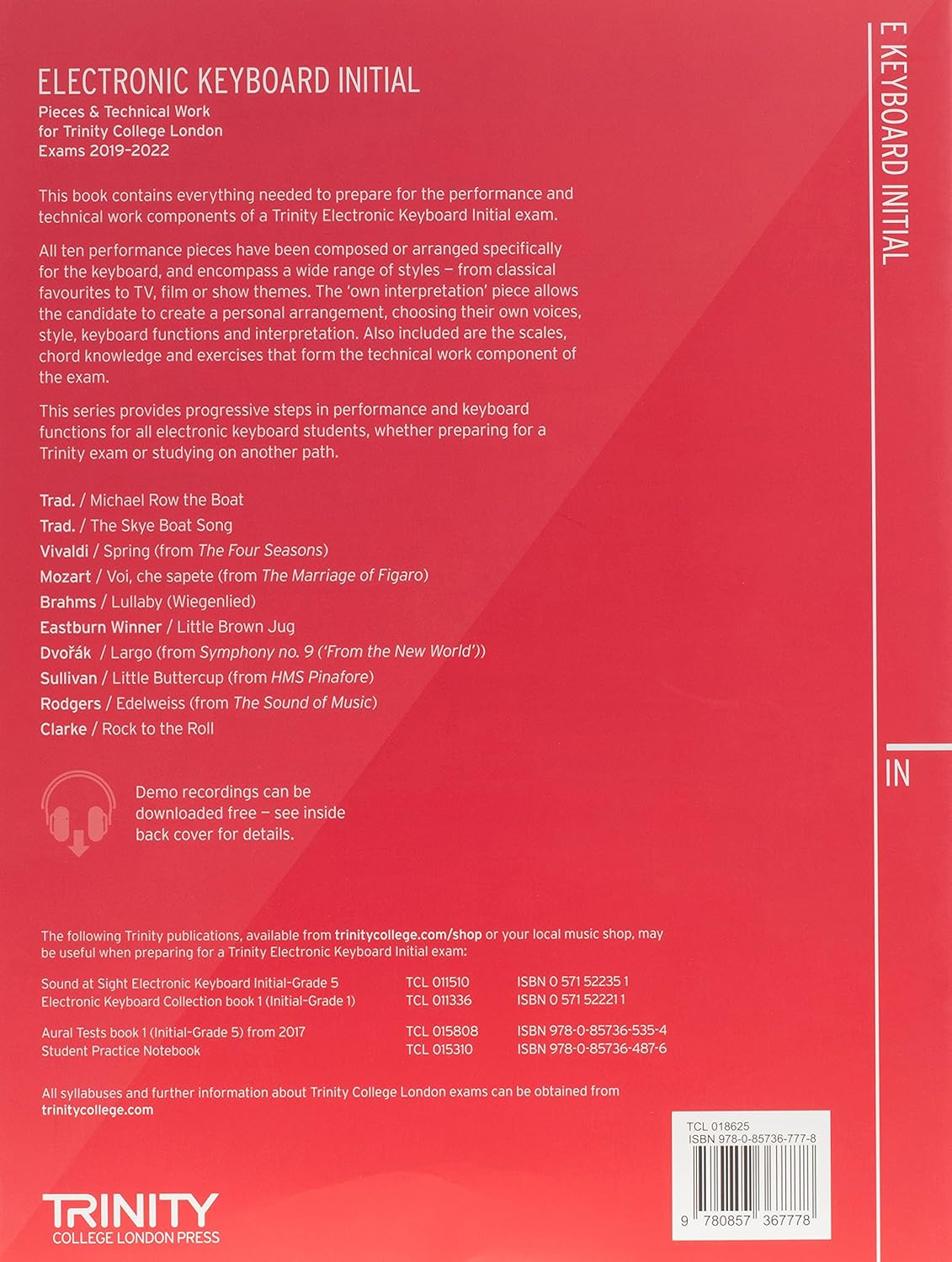 Trinity College London Electronic Keyboard Exam Pieces & Technical Work 2019-2022: Initial Grade