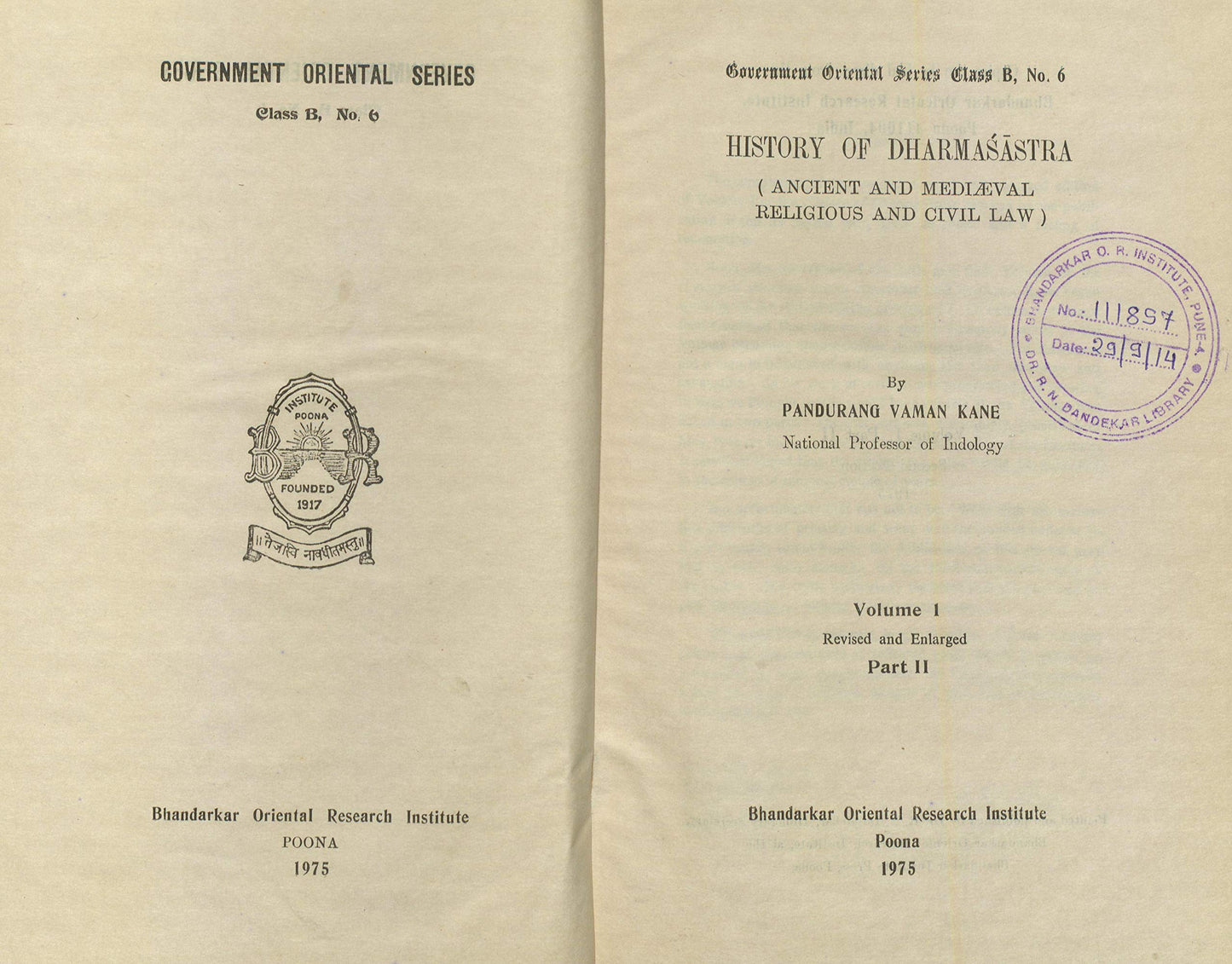 History of Dharmasastra: Vol. 1, Part II book cover