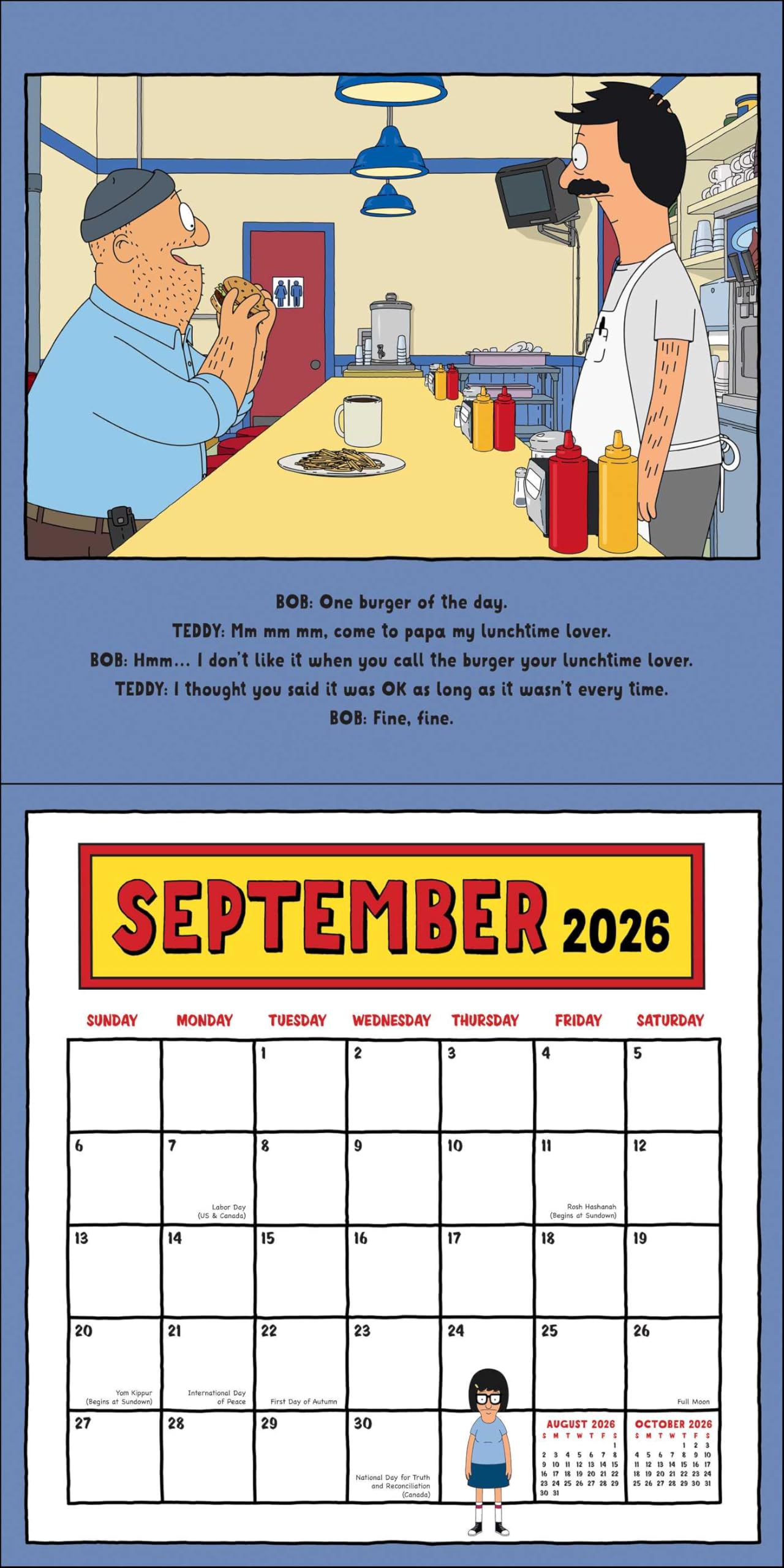 Bob's Burgers 2026 Wall Calendar (Includes Stickers)