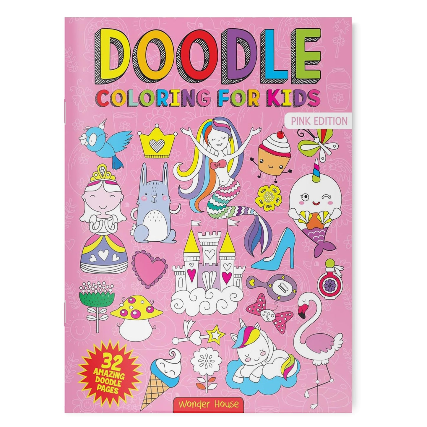 Doodle Coloring For Girls - Pink Edition book cover