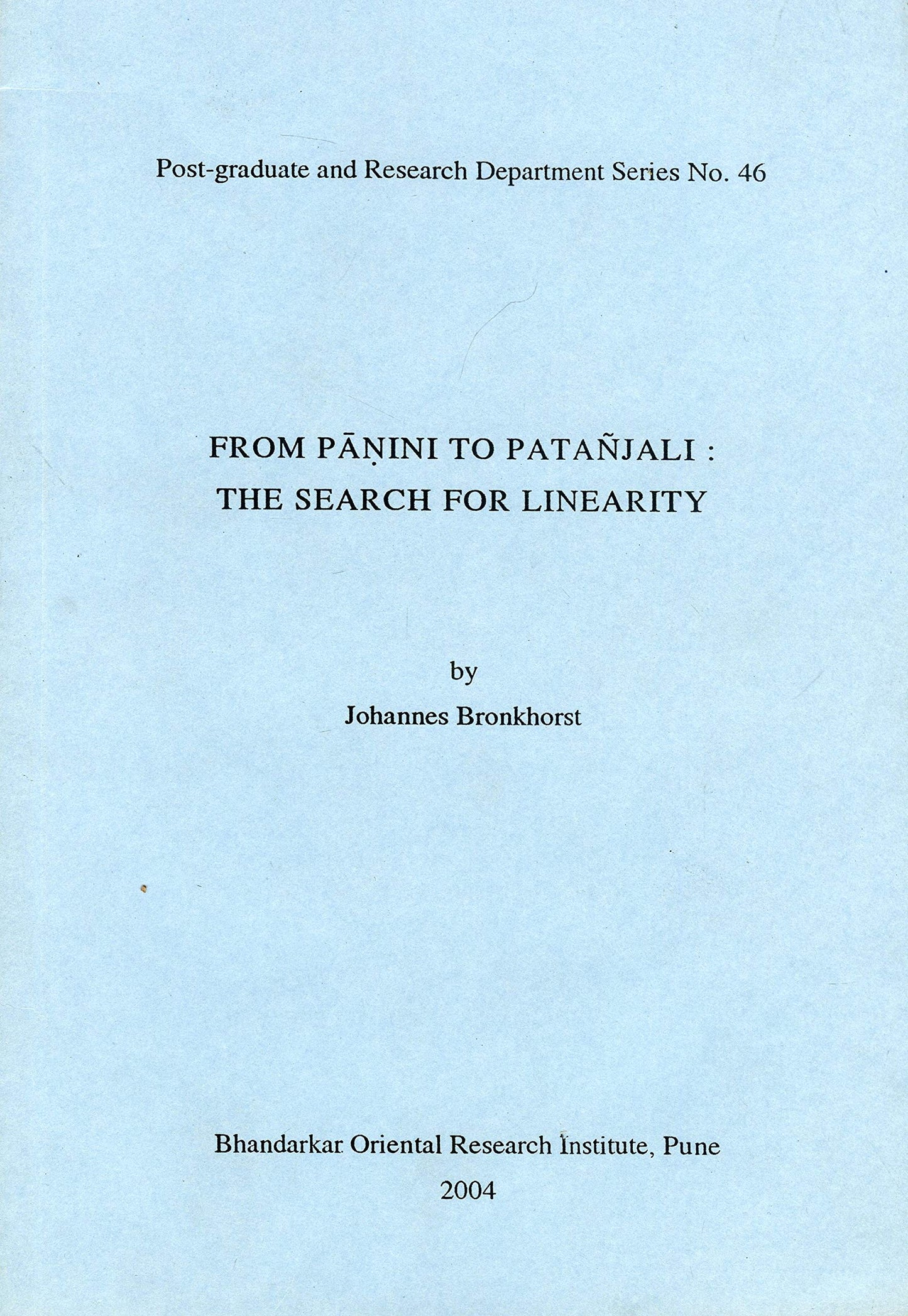From Panini to Patanjali: The Search for Linearity book cover