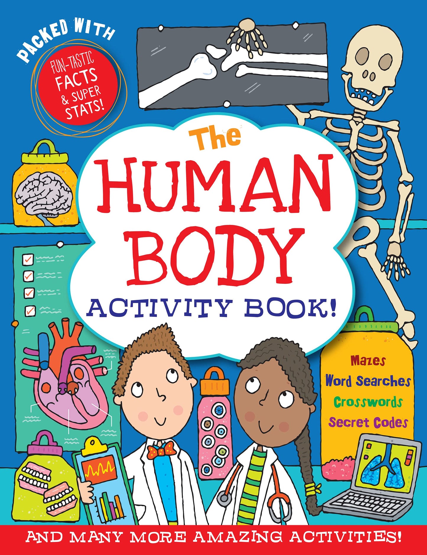 The Human Body Activity Book: Over 50 Fun Puzzles, Games, and More! book cover