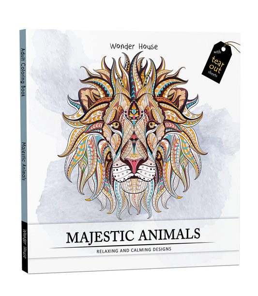 Majestic Animals: Colouring Books for Adults with Tear Out Sheets