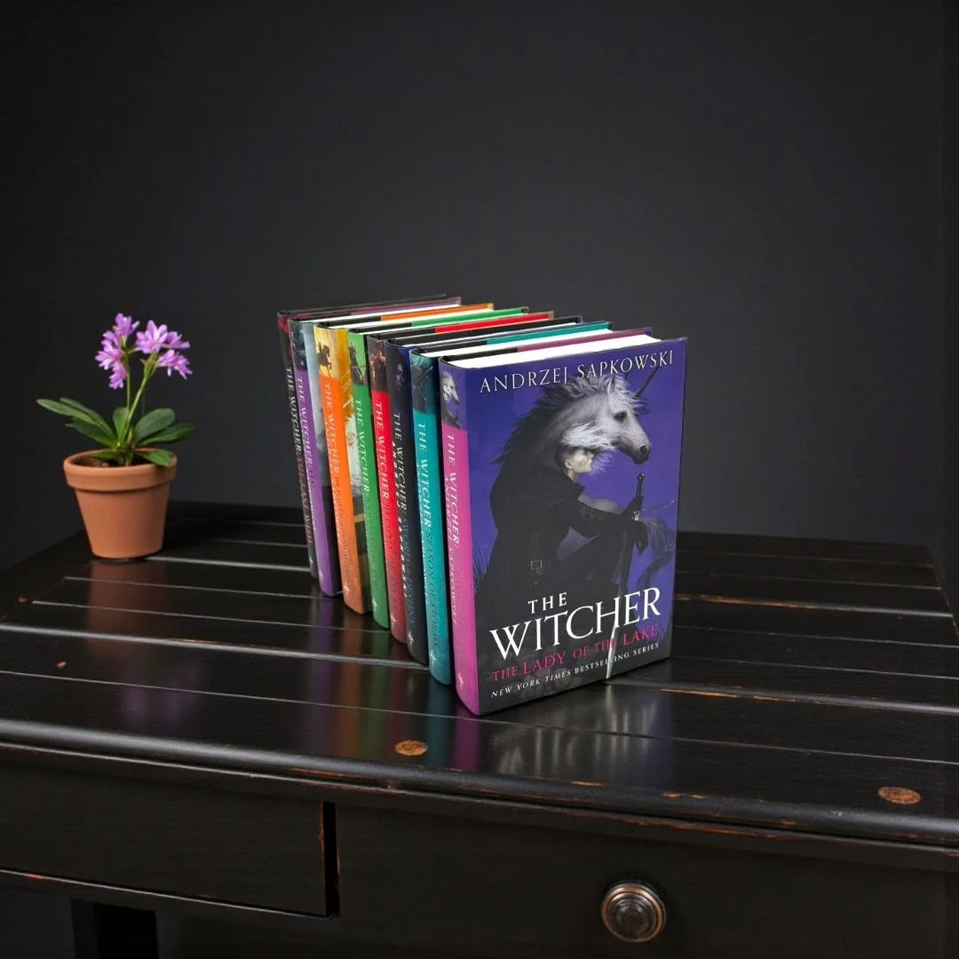 The Witcher Eight-Book Illustrated Collection Set by Andrzej Sapkowski (Complete Fantasy Series)