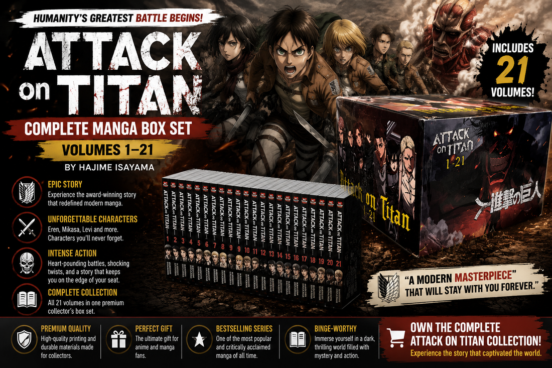 Attack on Titan Complete Manga Box Set Volumes 1-21 by Hajime Isayama - Collector's Edition