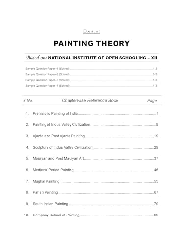 NEERAJ N-332 Painting Book Book - English Medium - for 12th Class of NIOS - Chapter Wise Help Book / Guide including Many Solved Sample Papers and ... Exam Notes– Published by Neeraj Publications