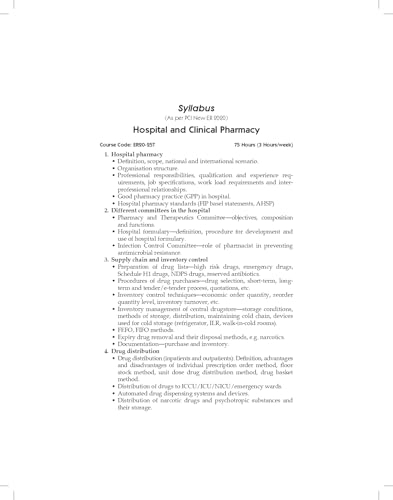 CBS Confident Pharmacy Series | Hospital and Clinical Pharmacy| for Second Year Diploma in Pharmacy 5/e