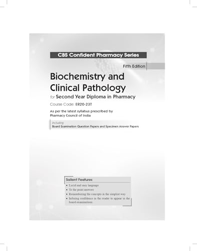 CBS Confident Pharmacy Series | Biochemistry and Clinical Pathology for Second Year Diploma in Pharmacy 5/e