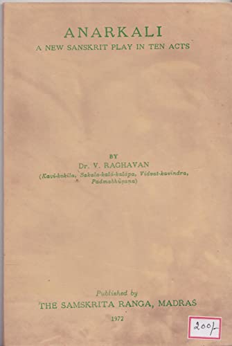 Anarkali A new sanskrit play in ten acts (pb) book cover