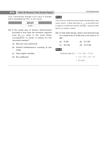 SSC JE CIVIL ENGINEERING PREVIOUS YEARS TOPICWISE OBJECTIVE DETAILED SOLUTION WITH THEORY | 2026-2027 Latest Edition | PYQs