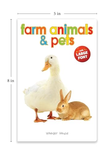 Farm Animals & Pets For Kids | Large Font | Ages 0–5 Years | Early Learning | Board Book | Animal Vocabulary Building | Cows | Dogs | Cats | Bright Pictures | Toddlers | Preschoolers | Latest Edition
