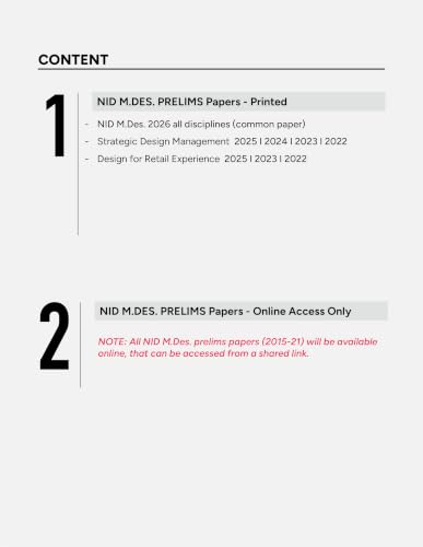 NID M.Des. Previous Year Papers (2026-2015) Prelims | ONLY Strategic Design Management & Design for Retail Experience | 5 years printed (2026-2022) + 7 years online access (2021-2015)