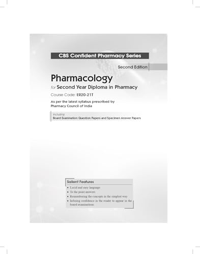 CBS Confident Pharmacy Series | Pharmacology | for Second Year Diploma in Pharmacy - 2/e