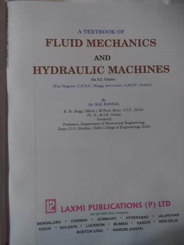 Fluid mechanics and hydraulic machines