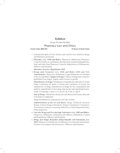 CBS Confident Pharmacy Series | Pharmacy Law and Ethics | for second Year Diploma in Pharmacy 2/e