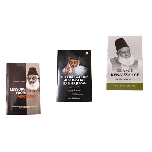 Lessons from History-Islamic Renaissance-The Obligations Muslims Owe To The Quran 3 Books Set By Dr. Israr Ahmed in English Language Indian Good Printed Quality