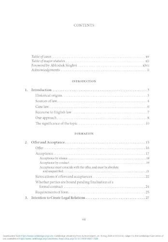 Fundamentals of Indian Contract Law (Cambridge Studies in Law India)