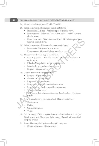 LMRP Dental Exam Series Last Minute Revision Points for NEET-MDS/AIIMS-MDS/PGI-MDS