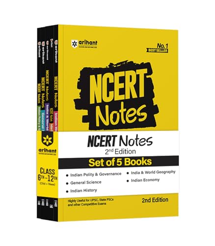 Arihant NCERT Notes Indian Economy, Polity & Governance, World Geography, History, General Science | Class 6–12 (Old + New) | Useful for UPSC, State PSCs & Other Competitive Exams | 2nd Edition