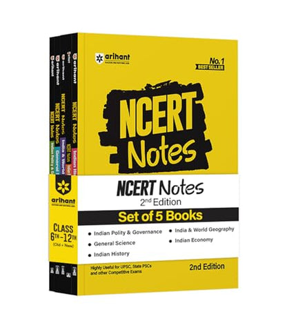 Arihant NCERT Notes Indian Economy, Polity & Governance, World Geography, History, General Science | Class 6–12 (Old + New) | Useful for UPSC, State PSCs & Other Competitive Exams | 2nd Edition
