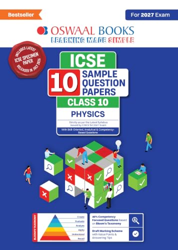 Oswaal ICSE | 10 Sample Question Papers | Class 10 | Physics (For 2027 Exam) | Includes–Board Paper 2026 & Specimen 2027 | With On Tips Notes, Mind Maps & Oswaal AI