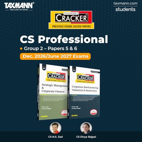 Taxmann's CRACKER COMBO for CS Professional | Dec. 2026/June 2027 Exams | Group 2 – Papers 5 & 6 | CRACKER Series | SMCF and CRVI | June 2026 Edition | Set of 2 Books