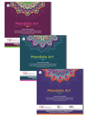 Mandala Colouring Books for Adults & Teens | Relieve Stress & Boost Creativity | 93 Bold & Easy Mandala Designs with DIY Activity Sheet | Coloring reference with QR code | Set of 3