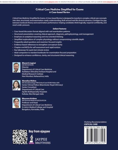 Critical Care Medicine Simplified for Exams, 1/E for Critical Care Postgraduates | Case-based Review with Clinical Vignettes, MCQs and Viva-Oriented Discussions for IDCCM and FNB Exams
