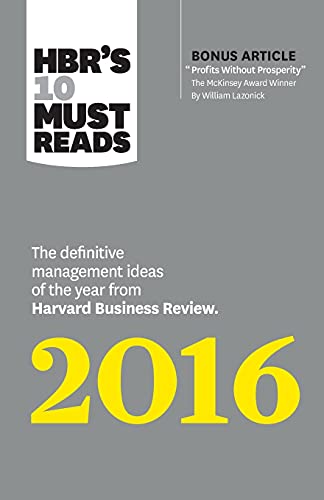 HBR s 10 Must Reads 2016 book cover