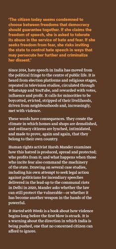 It Started with Words : The Epidemic of Hate Speech in New India | Harsh Mander