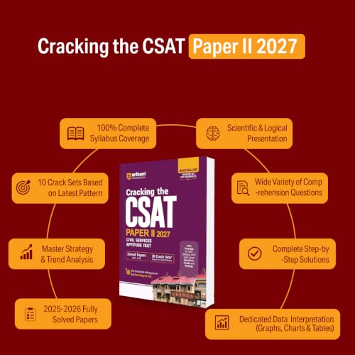 Arihant Cracking the CSAT Paper II 2027 | UPSC Civil Services Aptitude Test | Complete CSAT Syllabus Coverage with Latest Questions, Trends & Strategy | Solved Papers (2026–2025) & 10 Crack Sets