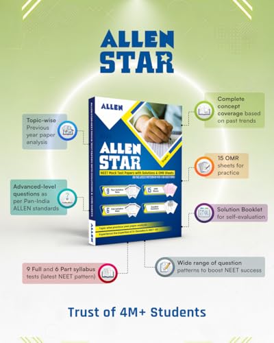 ALLEN STAR NEET Mock Test Papers With Solutions in English | 15 Mock Tests (9 Part Syllabus + 6 Full Syllabus) as per Latest NTA Pattern ( 15 OMR ... Year Paper Analysis | Target NEET-UG 2027