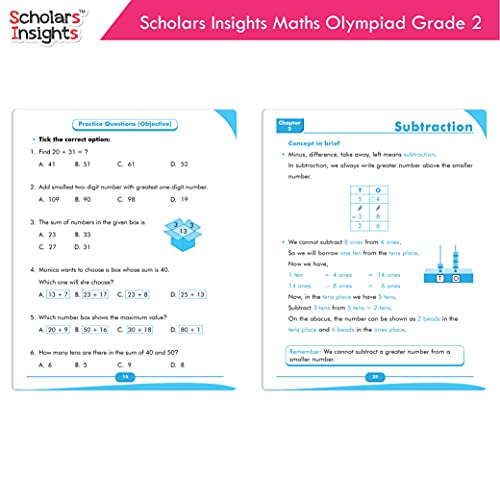 Scholars Insights Maths Olympiad Grade 2 – Paperback | Maths Olympiad Workbook for Class 2 | Competitive Exam Practice Book for IMO & School Olympiads | Grade 2 Maths Practice for Age 7–10