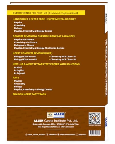 ALLEN Chemistry Handbook For NEET (UG) Exam (English) | NON RETURNABLE