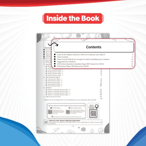 Oswaal ICSE | 10 Sample Question Papers | Class 10 | Mathematics (For 2027 Exam) | Includes–Board Paper 2026 & Specimen 2027 | With On Tips Notes, Mind Maps & Oswaal AI