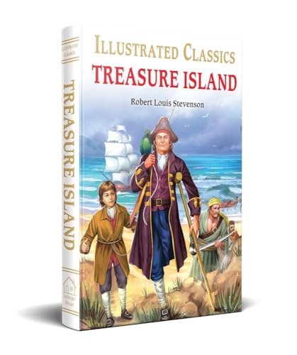 Treasure Island : llustrated Abridged Children Classic English Novel with Review Questions (Hardback book cover