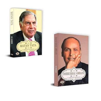 Ratan Tata A Complete Biography + Dhirubhai Ambani A Complete Biography | Ratan Tata biography | Dhirubhai Ambani book | Indian business leaders | ... | Visionary industrialists (Set of 2 Books)